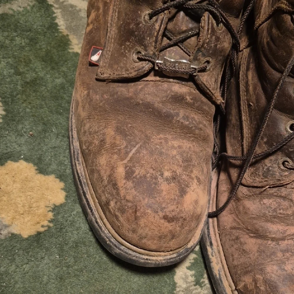 Red Wing Shoes Brown Leather Lace-Up Men's Work Boots